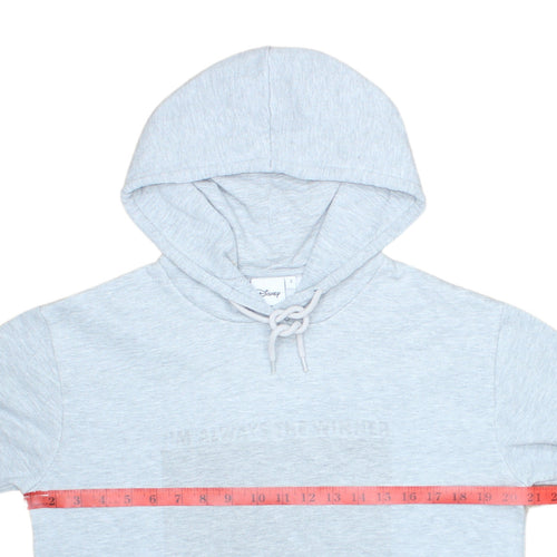Disney Womens Grey Pullover Hoodie Size S Cotton Blend Casual