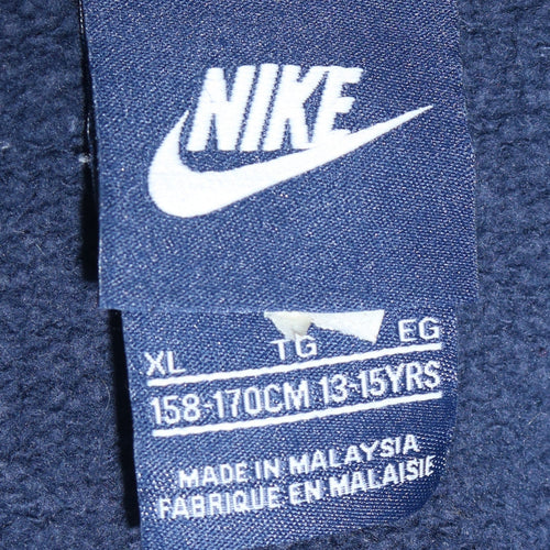 Nike Boys Blue Full Zip Hoodie Sweatshirt 13-15Y XL Fleece Sportswear