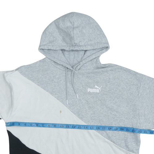 Puma Womens Grey White Black Colourblock Hoodie Size M Pullover