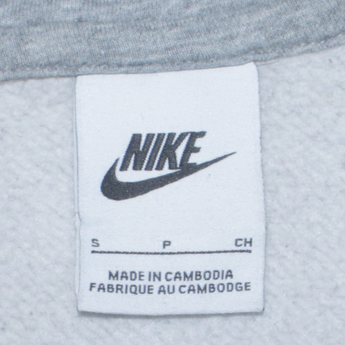 Nike Men’s Grey Pullover Hoodie Small Regular Fit Logo Fleece
