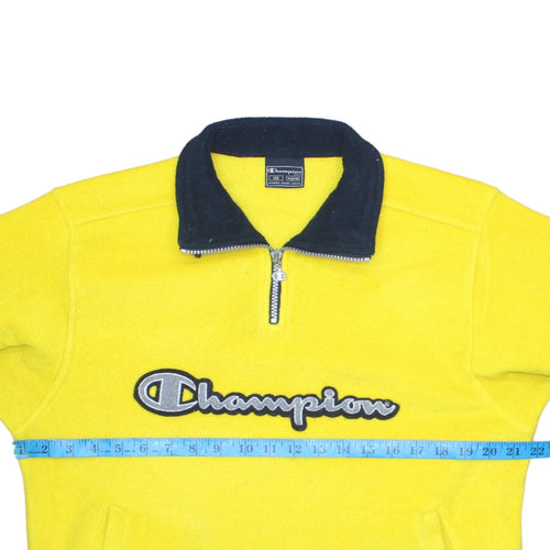 Champion Boys Yellow Fleece 1/4 Zip Logo Sweatshirt 11-12 Years