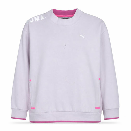 Front view of Puma women’s pink, size UK 10, pullover sweatshirt long sleeve sportswear
