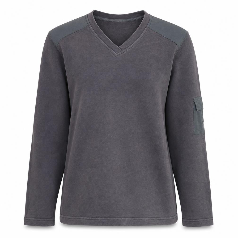 Fila Womens Black V-Neck Sweatshirt Size S Long Sleeve Cotton Blend