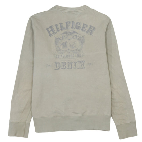 Tommy Hilfiger Men Beige Medium Pullover Sweatshirt Graphic Logo