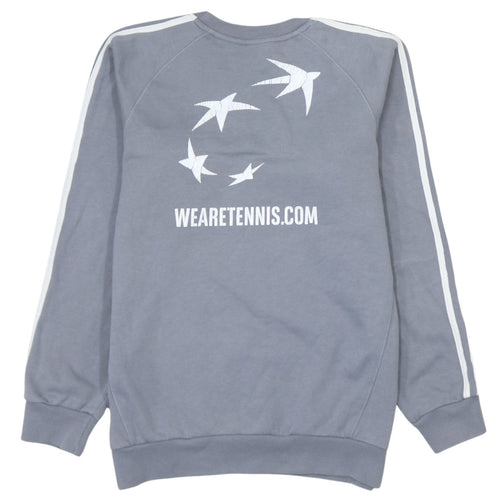 Adidas Boys Grey Sweatshirt 13-14Y Tennis Pullover Graphic Logo Regular Fit