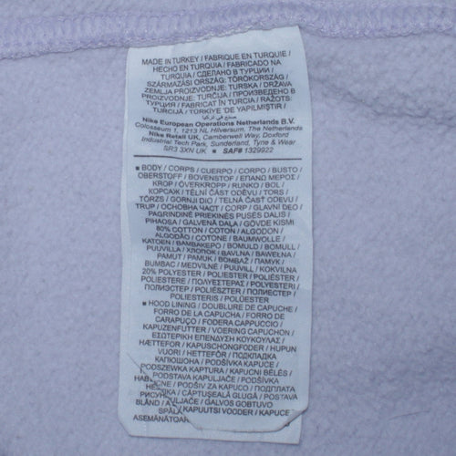Nike Womens Lilac Hoodie XS Pullover Cotton Blend Logo Casual