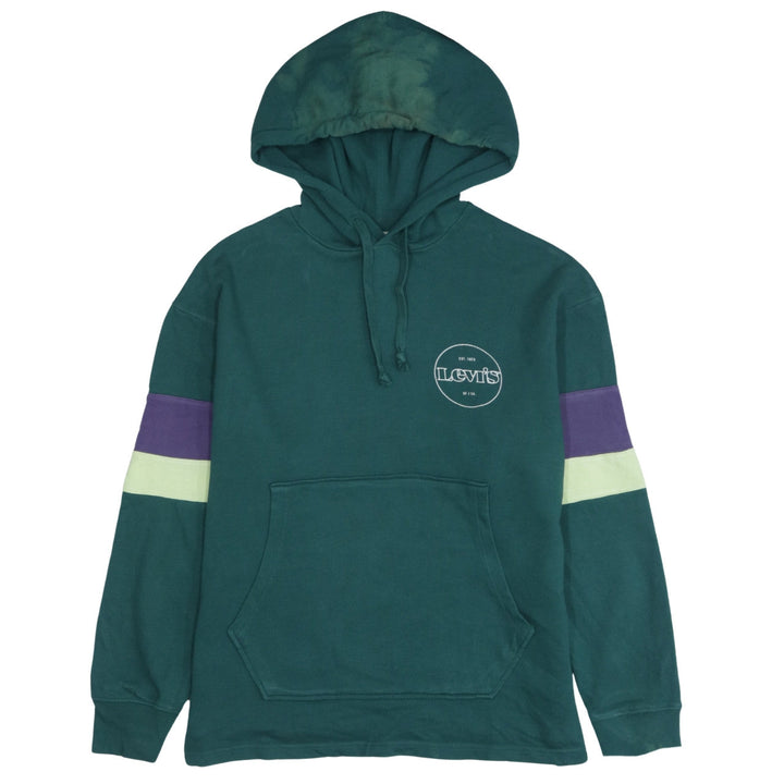 Levi's Men's Green Pullover Hoodie Small Relaxed Fit Logo
