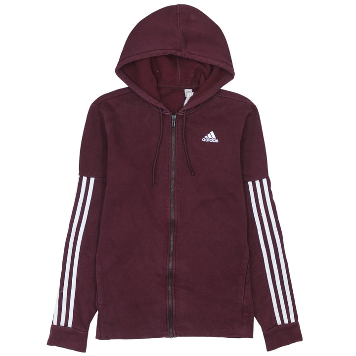 Adidas Men’s Red Full Zip Hoodie Size M Sports Logo Fleece