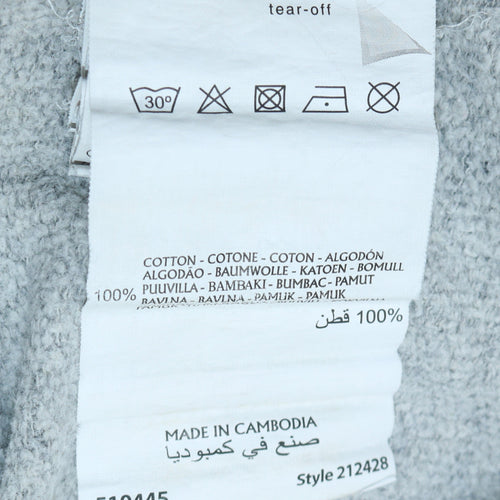 Champion Men’s Grey Pullover Sweatshirt L Logo Print Cotton