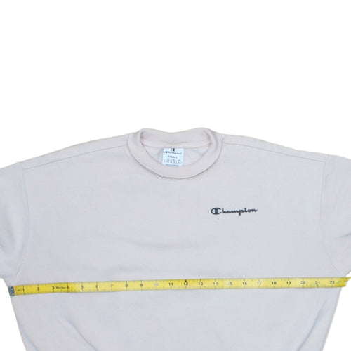 Champion Women’s Beige Small Sweatshirt Crew Neck Long Sleeve Logo
