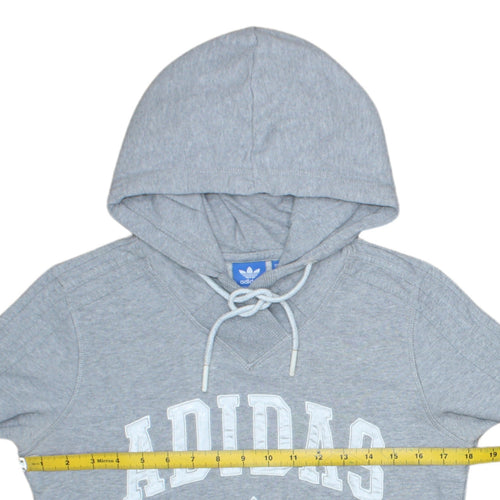 Adidas Womens Grey Hoodie Sweatshirt UK 12 Pullover Long Sleeve Casual