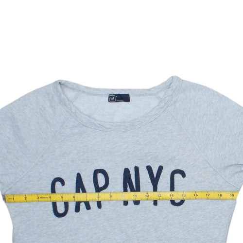 GAP Women’s Grey Sweatshirt Small Pullover Crew Neck Logo Print