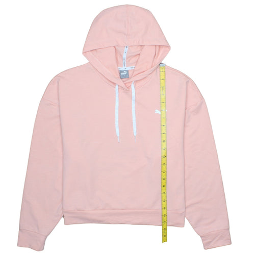Puma Womens Pink Hoodie Sweatshirt M Medium Pullover Cotton Blend
