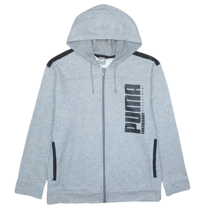 Puma Mens Grey Full Zip Hoodie Sweatshirt Size L Sportswear