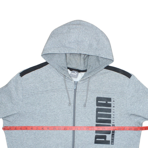 Puma Mens Grey Full Zip Hoodie Sweatshirt Size L Sportswear