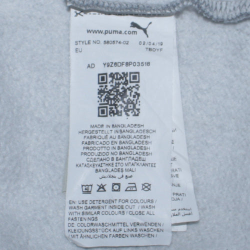 Puma Mens Grey Full Zip Hoodie Sweatshirt Size L Sportswear