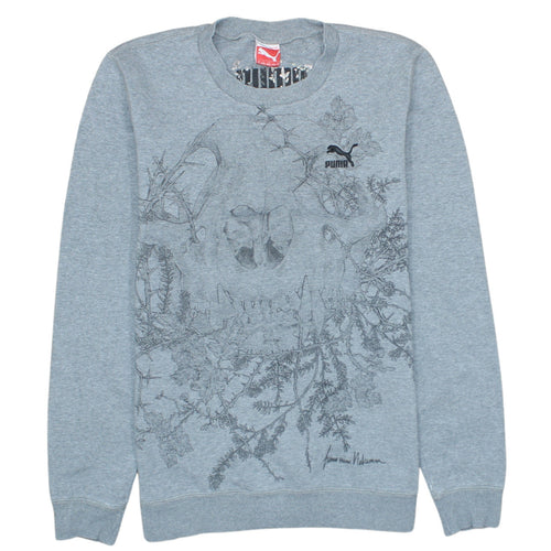 Puma Unisex Adults Grey Crew Neck Graphic Sweatshirt Size M