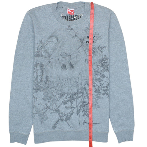 Puma Unisex Adults Grey Crew Neck Graphic Sweatshirt Size M