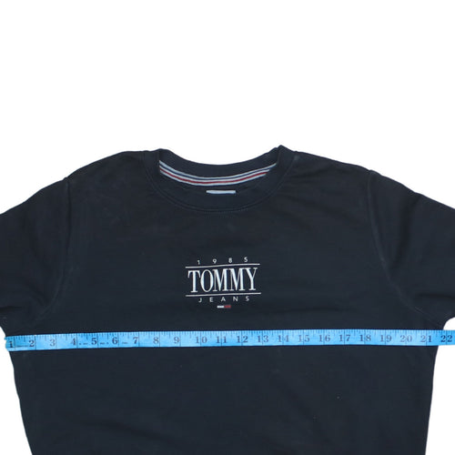 Tommy Jeans Women’s Black Pullover Sweatshirt Size S Crew Neck Logo