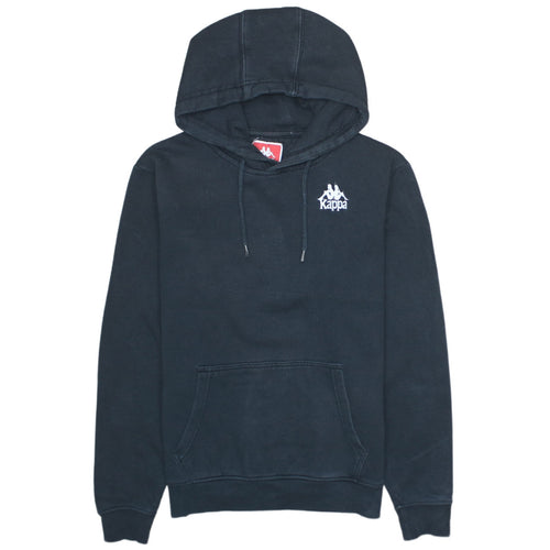 Kappa Men’s Black Pullover Hoodie Small Logo Graphic Sportswear