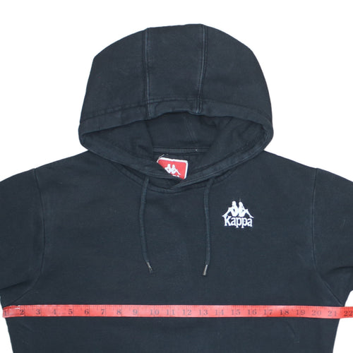 Kappa Men’s Black Pullover Hoodie Small Logo Graphic Sportswear