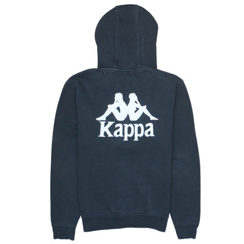 Kappa Men’s Black Pullover Hoodie Small Logo Graphic Sportswear