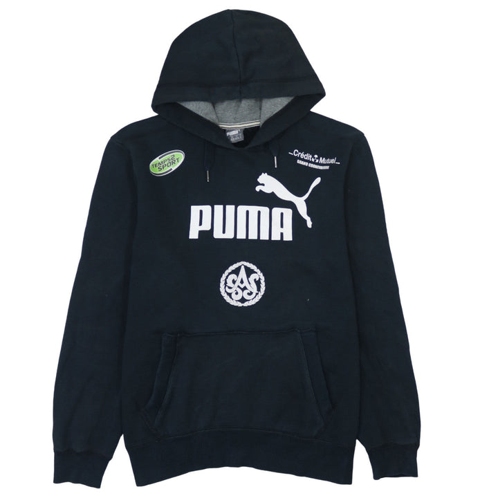 Puma Men's Black Pullover Hoodie M Logo Graphic Sportswear