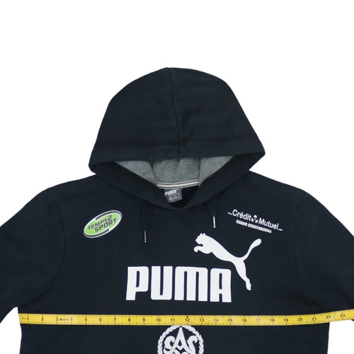 Puma Men's Black Pullover Hoodie M Logo Graphic Sportswear