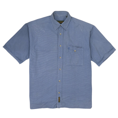 Timberland Men’s Blue Short Sleeve Cotton Button-Up Shirt M