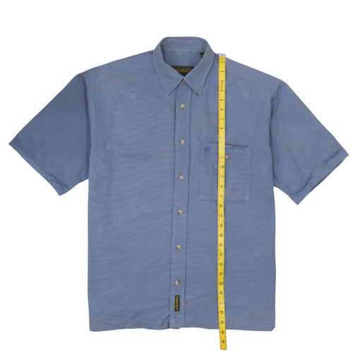 Timberland Men’s Blue Short Sleeve Cotton Button-Up Shirt M