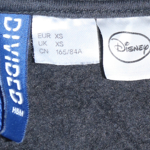 Disney Women’s Black XS Pullover Hoodie Cotton Blend Logo