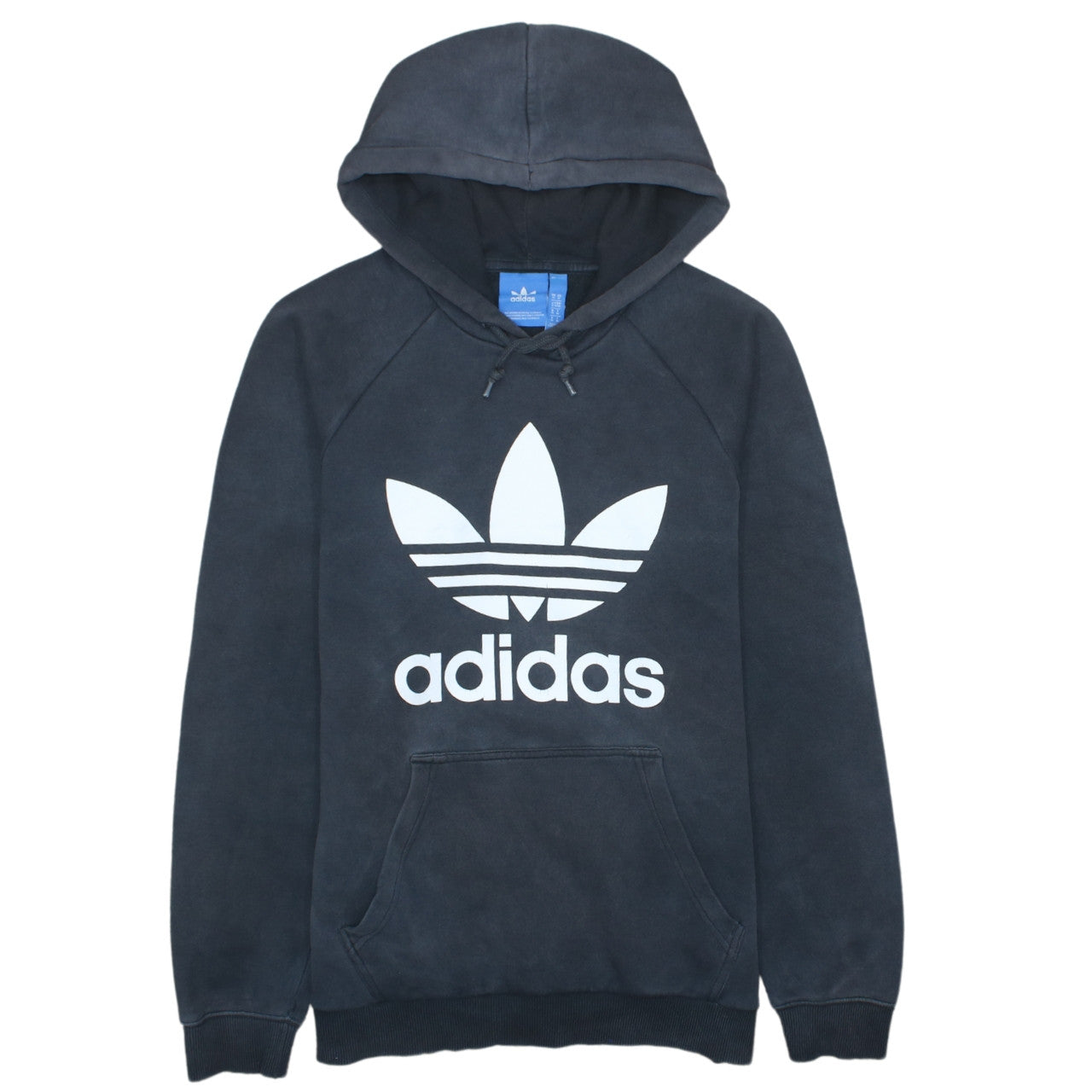Adidas Mens Black Pullover Hoodie M Logo Graphic Fleece Sportswear