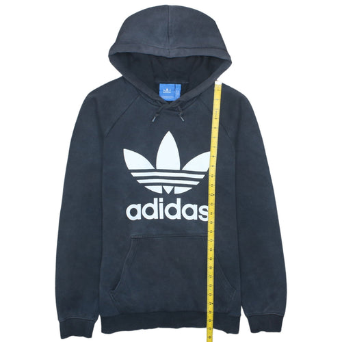 Adidas Mens Black Pullover Hoodie M Logo Graphic Fleece Sportswear