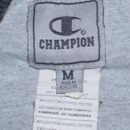 Champion Men's Black Medium Pullover Sweatshirt Crew Neck Logo