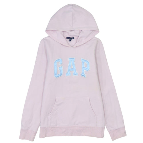 GAP Kids Girls Pink Hoodie 13 Years Pullover Fleece Logo Sweatshirt