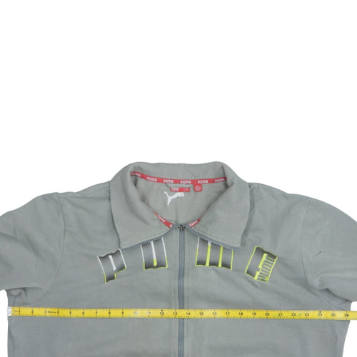 Puma Men’s Grey Full Zip Sweatshirt Jacket L Sports Logo