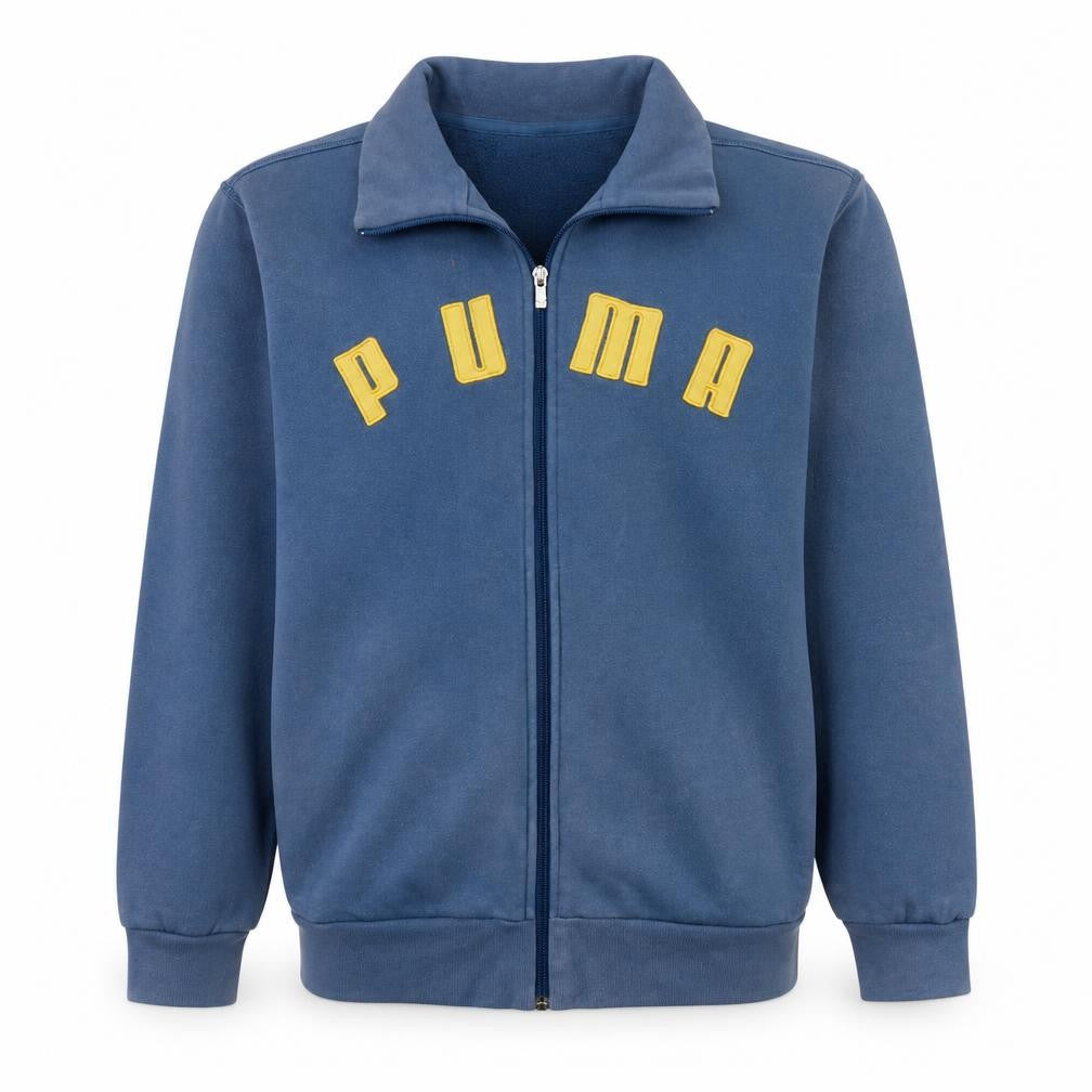 Front view of Puma Men’s Blue Full Zip Sweatshirt Medium Logo Graphic