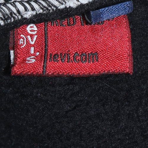 Levi's Boys Black Hoodie Pullover Logo Print 10 Years Fleece Sweatshirt