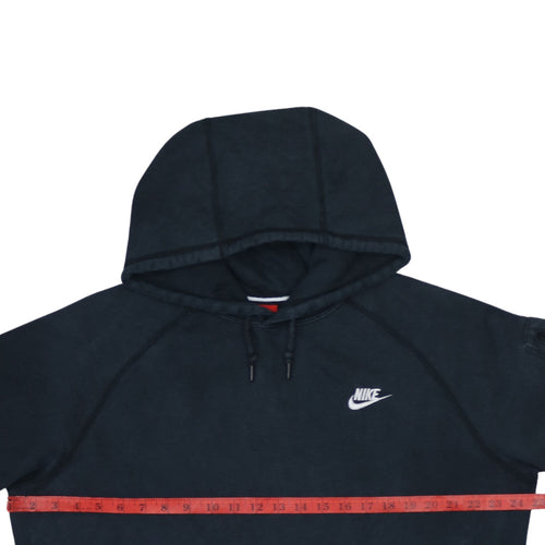 Nike Mens Black Pullover Hoodie L Logo Pocket Fleece Hooded Sweatshirt