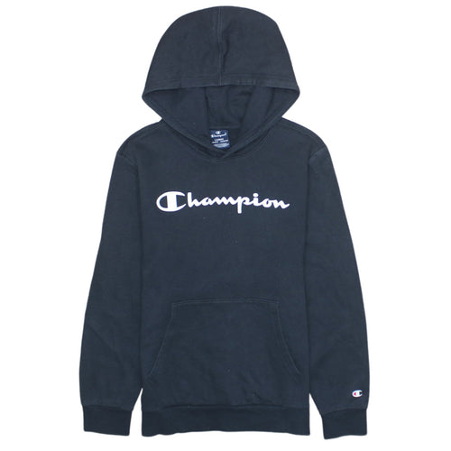 Champion Boys Black Pullover Hoodie Sweatshirt 11-12 Years Logo Fleece