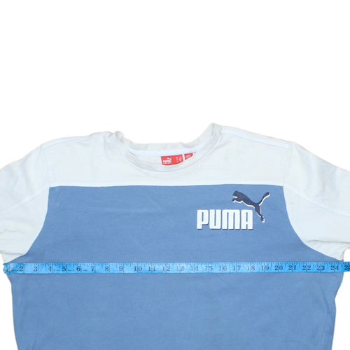 Puma Men's XL Blue Long Sleeve Crew Neck Cotton T-Shirt
