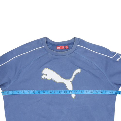 Puma Men’s Blue Logo Pullover Sweatshirt Medium Regular Fit