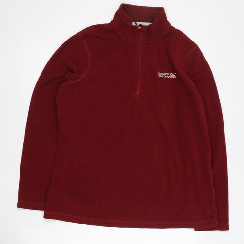 Regatta Women’s Red Fleece Pullover Sweatshirt UK 14 1/2 Zip Outdoor
