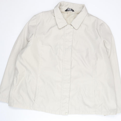BM Womens Beige XL Basic Jacket Polyester Mid-Length Casual