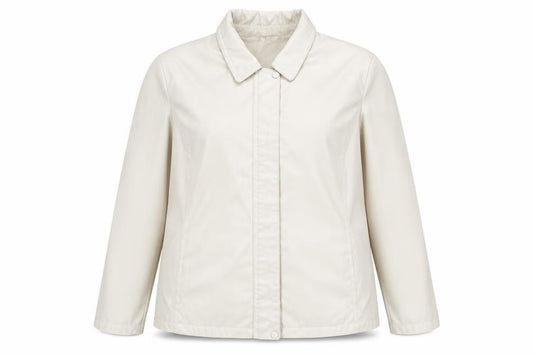 Front view of Bonmarché women’s beige xl basic jacket polyester mid-length casual