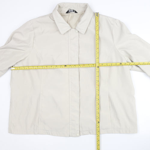 BM Womens Beige XL Basic Jacket Polyester Mid-Length Casual