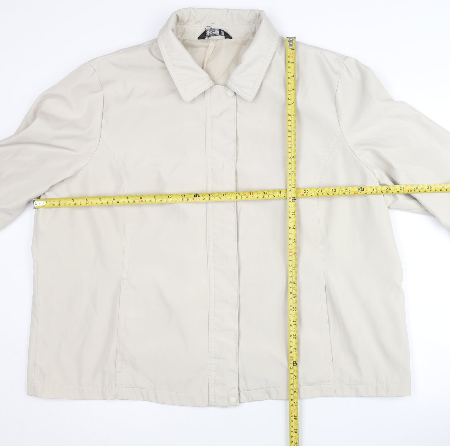 BM Womens Beige XL Basic Jacket Polyester Mid-Length Casual