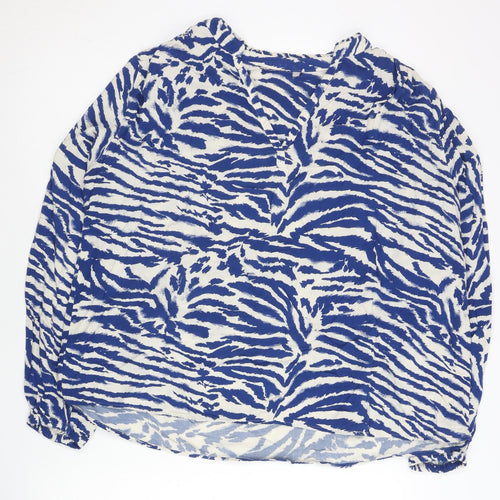 Marks and Spencer Women’s Blue Animal Print Viscose Tunic Blouse Size 14