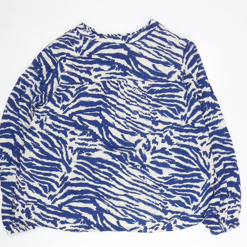 Marks and Spencer Women’s Blue Animal Print Viscose Tunic Blouse Size 14