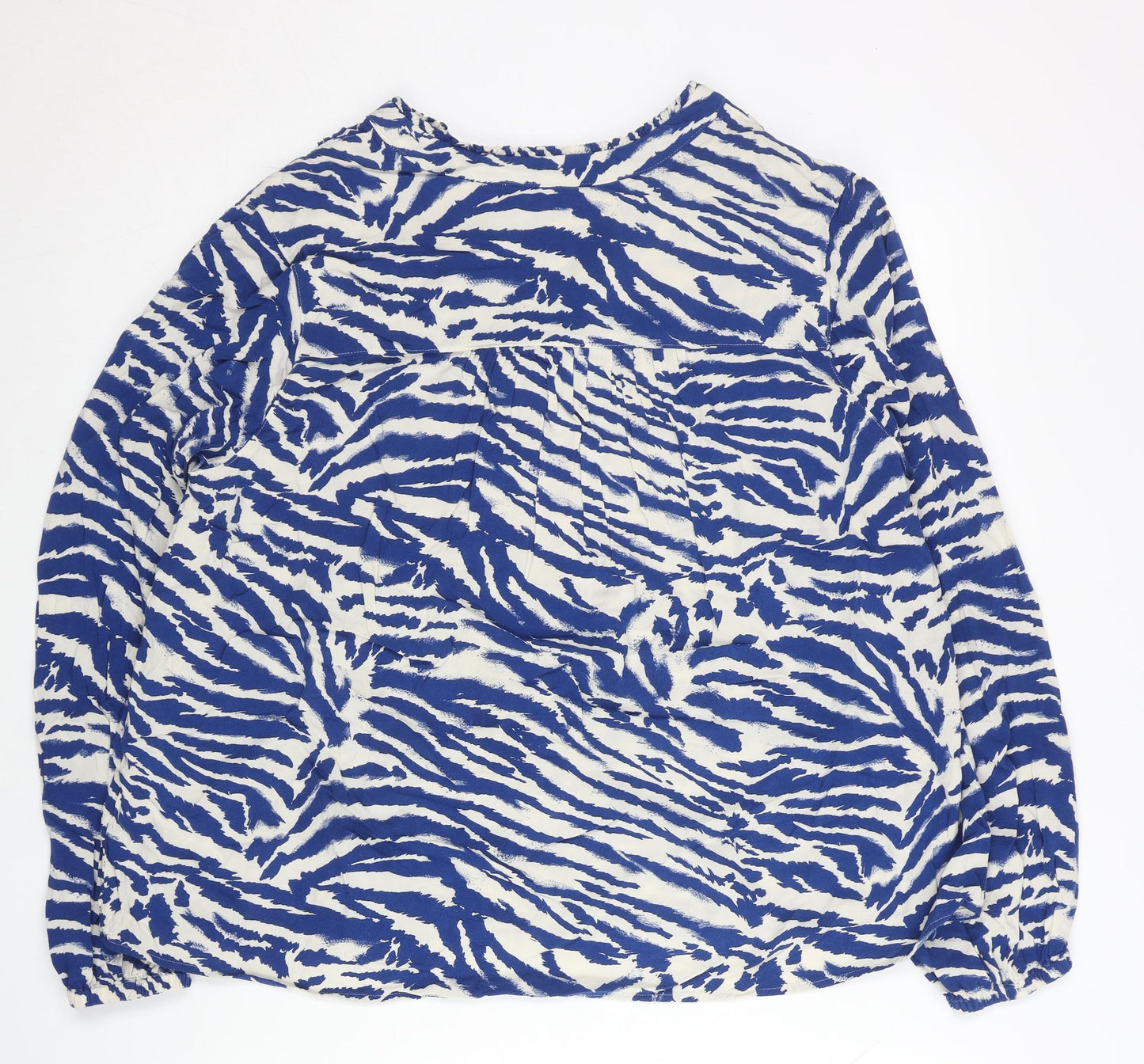 Marks and Spencer Women’s Blue Animal Print Viscose Tunic Blouse Size 14